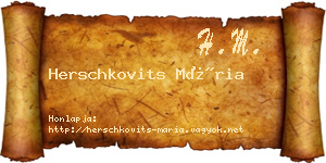 Herschkovits Mária névjegykártya